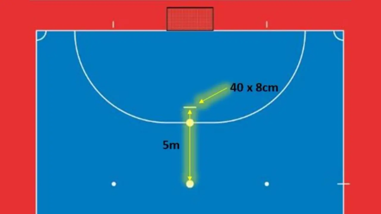 Marca de pênalti da quadra de Futsal